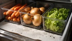 Szuflada na warzywa w lodówce bez brudu: prosty układ, który oszczędza czas