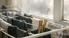 Sprytny trik na suszenie prania: 2 klamerki i trytytka robią więcej miejsca na suszarce