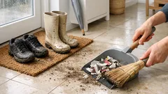 Wilgotne zamiatanie ulotkami: szybki patent na brud w przedpokoju po deszczu